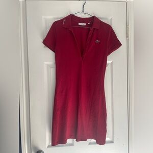 Lacoste Women's Burgundy Red Polo Dress